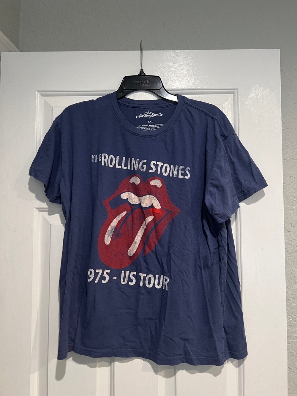 the Rolling Stones Kids Navy Tee with Red Tongue Logo